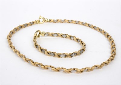 Lot 117 - An Italian 18ct gold bi-colour necklace and...