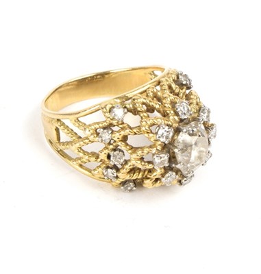 Lot 142 - A diamond cluster ring, the central...