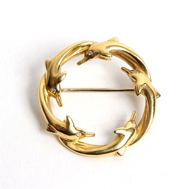 Lot 190 - An 18ct gold and diamond wreath type brooch,...