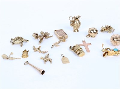 Lot 198 - A large quantity of 9ct gold charms to include...