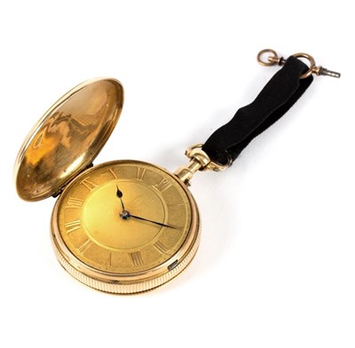 Lot 225 - An 18ct gold cased hunter repeater pocket...
