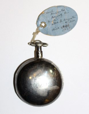 Lot 229 - A George II hunter pocket watch, Benjamin Gray,...
