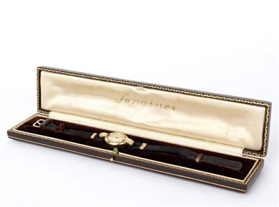 Lot 244 - A lady's 9ct gold Longines wristwatch with...