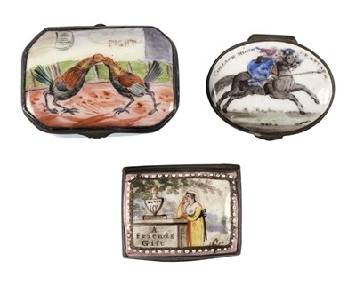 Lot 251 - Two English enamel snuffboxes circa 1780, one...
