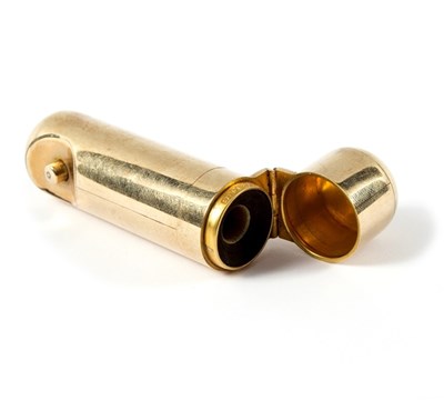 Lot 258 - A 9ct gold vector tube, Sampson Mordan & Co,...