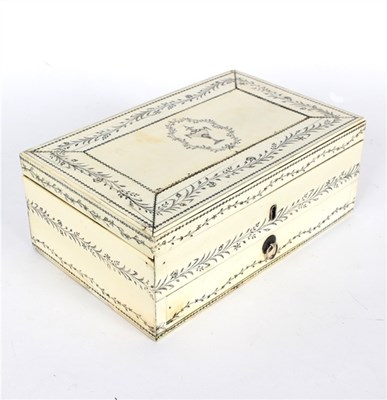 Lot 288 - An early 19th Century ivory jewellery box with...