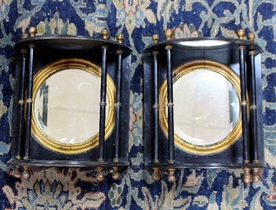 Lot 295 - A pair of mirror back brackets with turned...