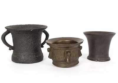 Lot 301 - A bell metal mortar, possibly Iberian, of...