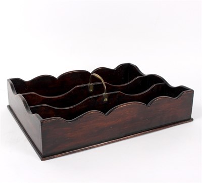 Lot 314 - A mahogany cutlery hod with brass handle and...