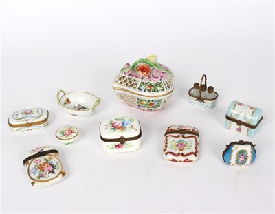 Lot 396 - A quantity of French porcelain trinket boxes...