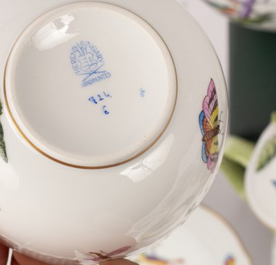 Lot 227 - A Herend Rothschild Birds pattern breakfast service
