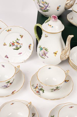 Lot 227 - A Herend Rothschild Birds pattern breakfast service