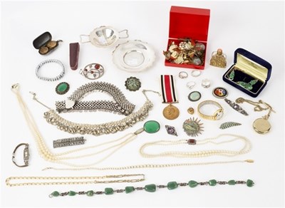 Lot 52 - A Victorian white metal necklace, a special...