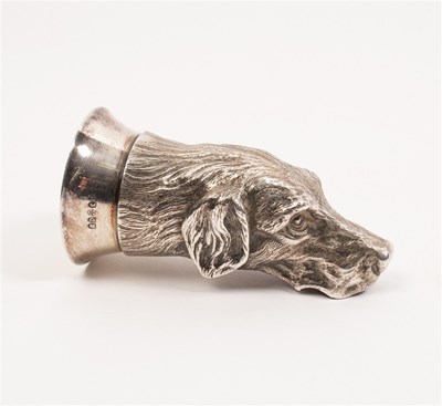Lot 76 - A plated stirrup cup in the form of a...
