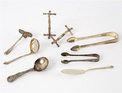 Lot 92 - A pair of William IV silver knife rests, WK,...