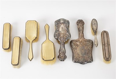 Lot 95 - Sundry silver backed part dressing table sets