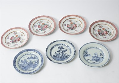 Lot 208 - Four Spode New Stone plates decorated floral...