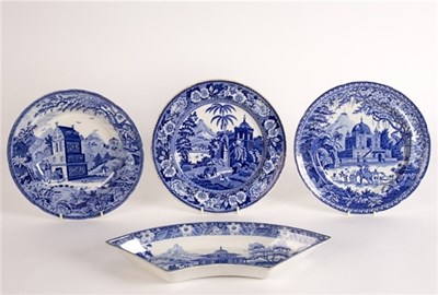 Lot 220 - A Herculaneum plate and supper dish printed...