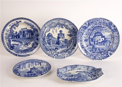 Lot 221 - Three plates printed with Indian Scenes, two...