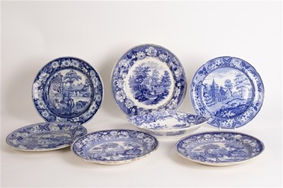 Lot 232 - A Spode Girl at Well pattern lozenge shaped...