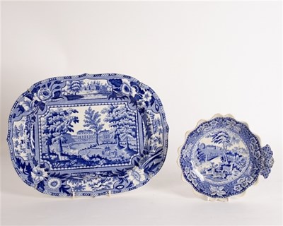 Lot 234 - A Ridgway meat plate printed with Newnham...