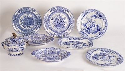 Lot 243 - A Hicks and Meigh Stone China Exotic Bird...