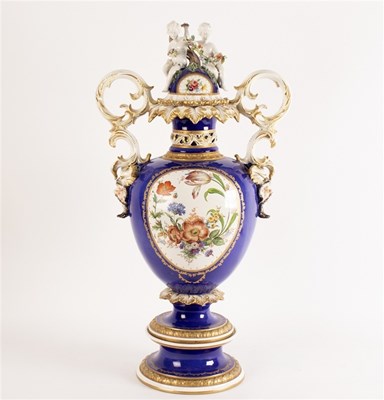 Lot 262 - An Italian Capri Nove Capo di Monte style vase...