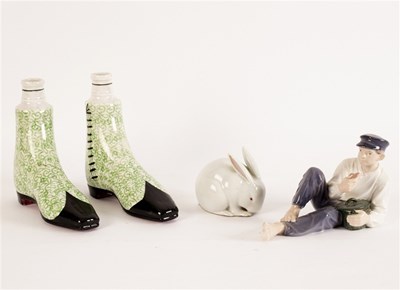 Lot 270 - A pair of Continental boot warmers with green...