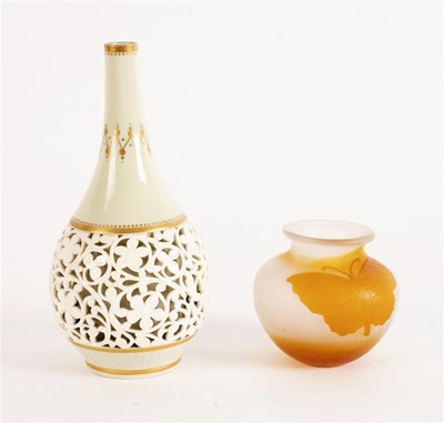 Lot 273 - A Graingers and Company pear shaped vase with...
