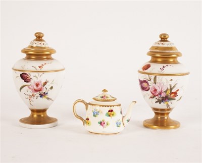 Lot 274 - A pair of 19th Century English porcelain vases...