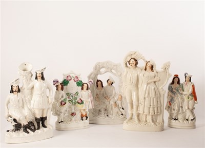 Lot 278 - A Staffordshire group, musicians, 42cm high,...