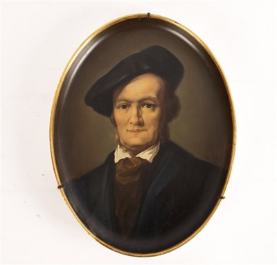 Lot 283 - A Vienna style oval portrait plate depicting...