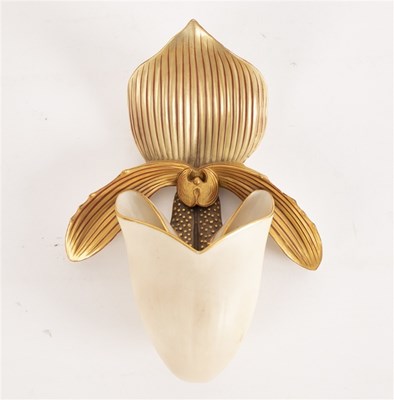 Lot 284 - A Royal Worcester orchid form wall pocket,...