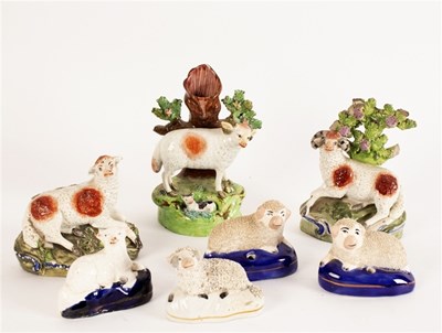 Lot 295 - A pair of Ralph Salt pearlware ram and ewe...