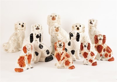 Lot 298 - A quantity of Staffordshire dogs, 19th/20th...
