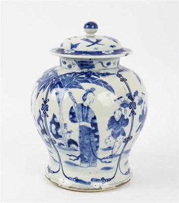 Lot 331 - A Kangxi blue and white pear shaped vase and...