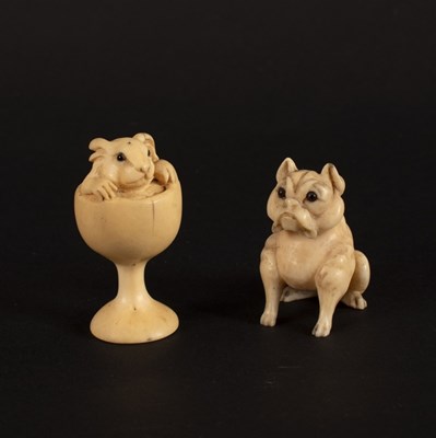 Lot 343 - A 19th Century Japanese carved ivory netsuke...