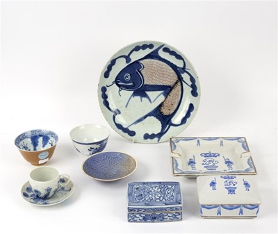 Lot 358 - A Chinese Straits wave seal plate, box and...