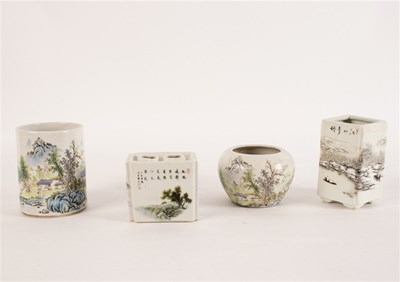 Lot 365 - A Chinese Republican style brush pot, 20th...