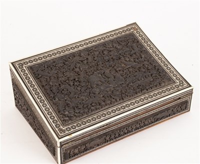 Lot 371 - A 19th Century Indian lap desk, the ebony...