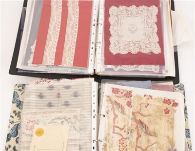 Lot 381 - An album of lace samples, mostly 19th and...