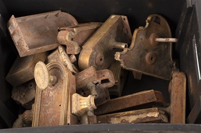 Lot 388 - Thirty-six Regency brass door locks, the...