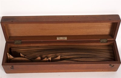 Lot 393 - A box of draughtsman curves in a mahogany box,...
