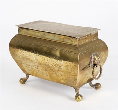 Lot 409 - An 18th Century brass tobacco box of...