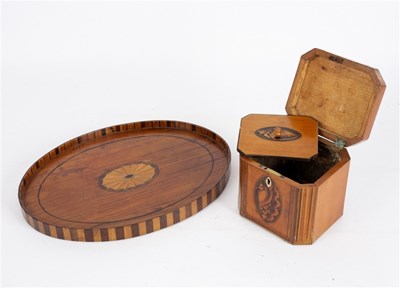 Lot 412 - A George III satinwood and inlaid tea caddy of...