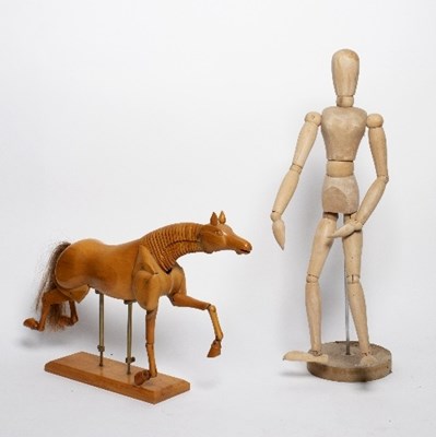 Lot 417 - An artist's dummy and another of horse form