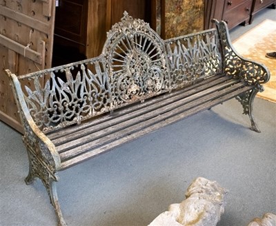 Lot 458 - A late 19th Century cast iron garden seat,...