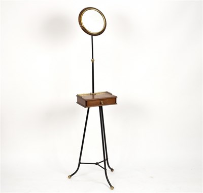 Lot 475 - A mahogany shaving stand with adjustable...