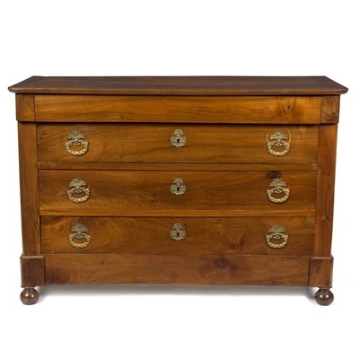Lot 492 - A French walnut commode of 18th Century design,...