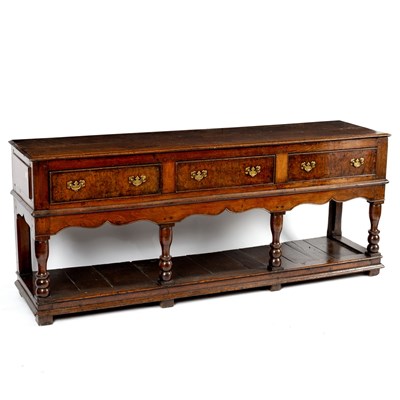 Lot 6 - An 18th Century oak and pollard oak dresser...